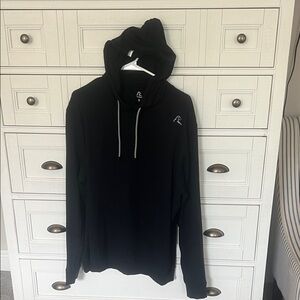 Rhoback Black Hoodie with White Accents